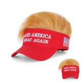 Hqroidd 2Pcs MAGA Hats Trump 2024 Hat Cap Wig Make America Great Again Hat Presidential Election Baseball Cap, Maga Hat, One size